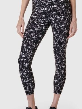 Sweaty Betty Black & White Marbled High-Rise Leggings